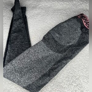 Gymshark Women's Grey and Pink Full Length Leggings XS‎ Activewear Workout Gym